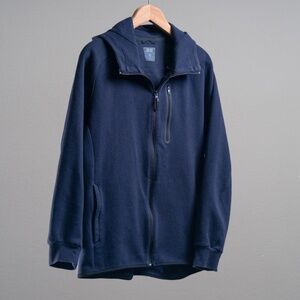 Uniqlo Men's XL Navy Hoodie Full Zip Up Dry Athletic Jacket